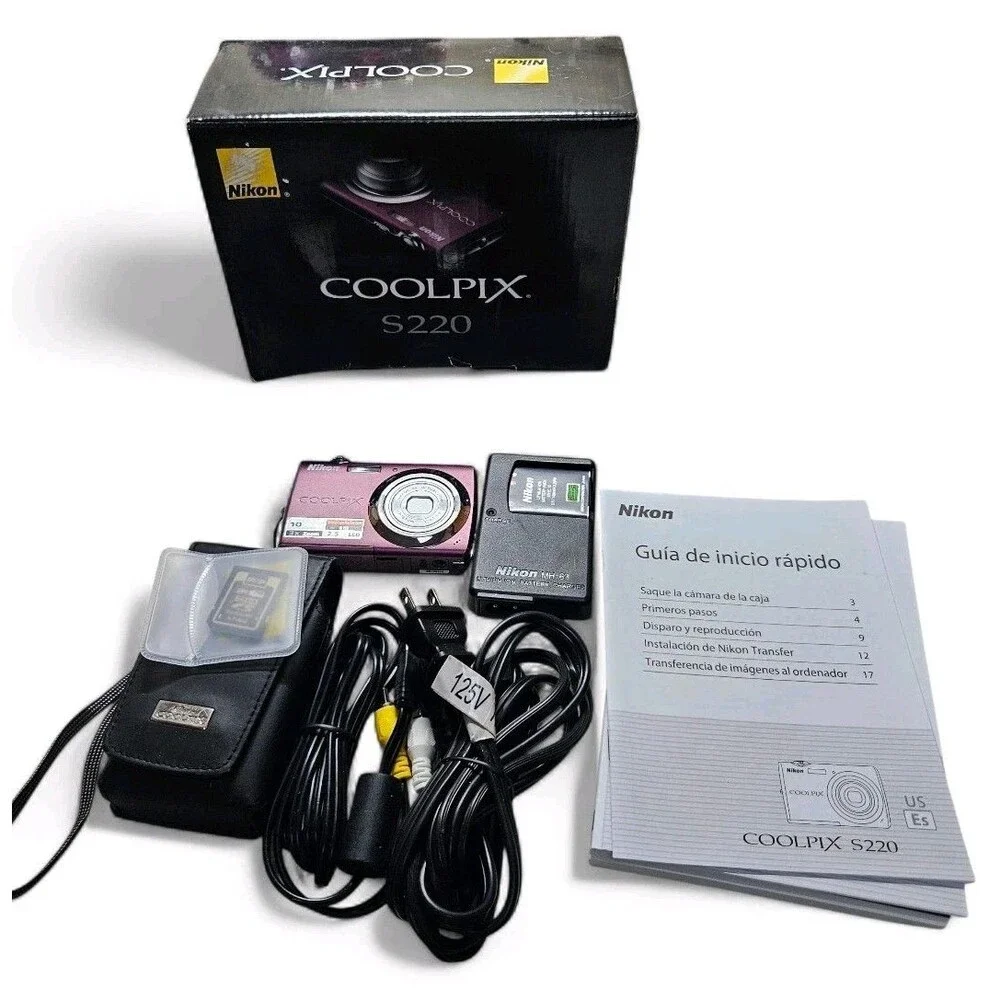 Nikon COOLPIX S220 Pink Digital Camera with Accessories